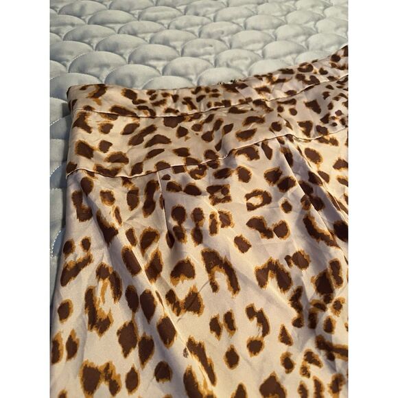 Free People Normani Leopard Print Bias Cut Midi Skirt Size 8 Boho Western Chic - Picture 5 of 7